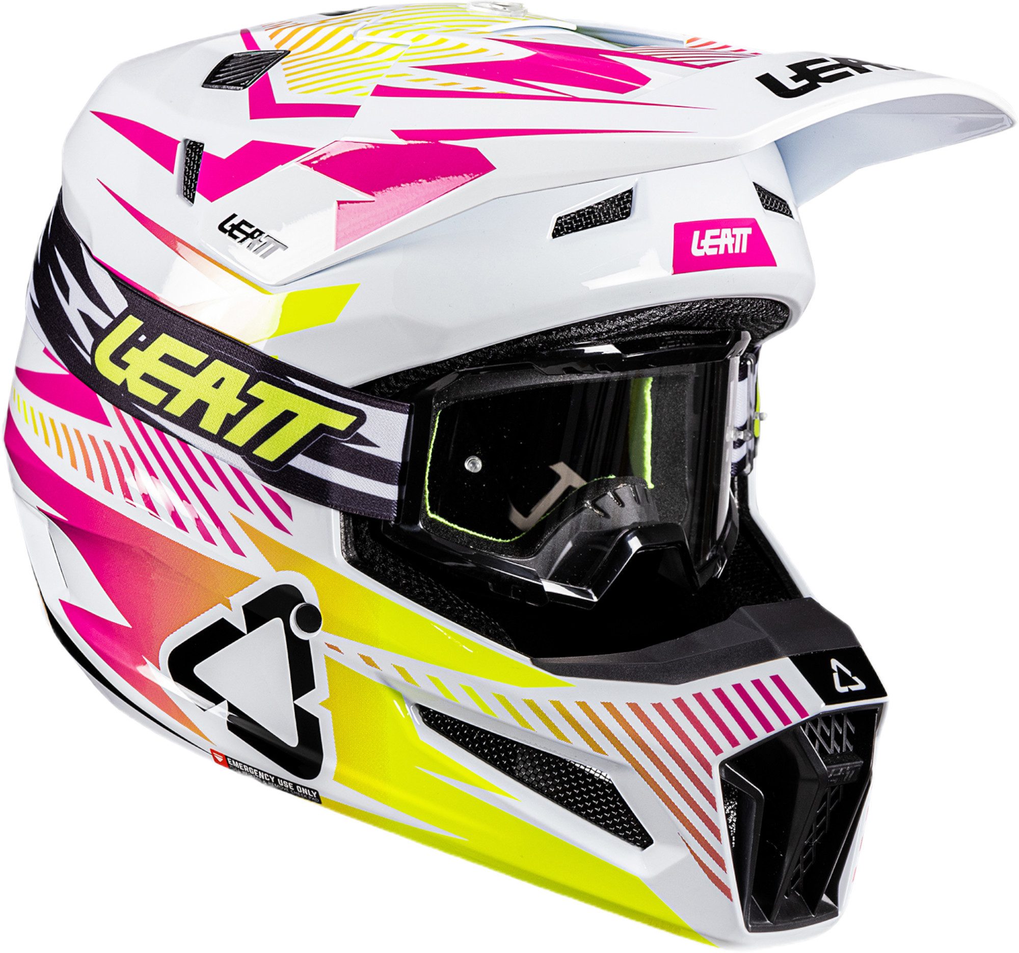 Leatt Motocrosshelm 3.5 V26 Motocross Helm mit Brille, Notfallsystem-Polsterung (EQRS)
