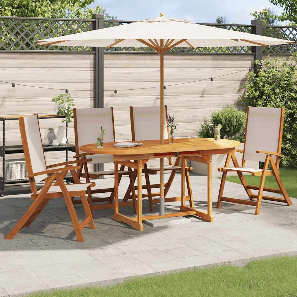 vidaXL Gartenstuhl Gartenstühle 4 Stk. Klappbar Massivholz und Textilene (4 St)