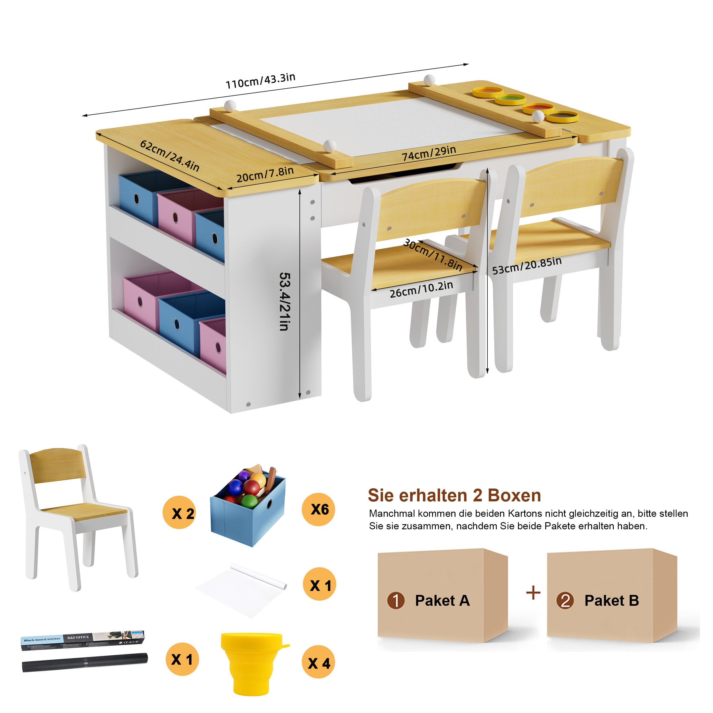 TWSOUL Kinderschreibtisch 3 in 1 kindersitzgruppe günstig online kaufen