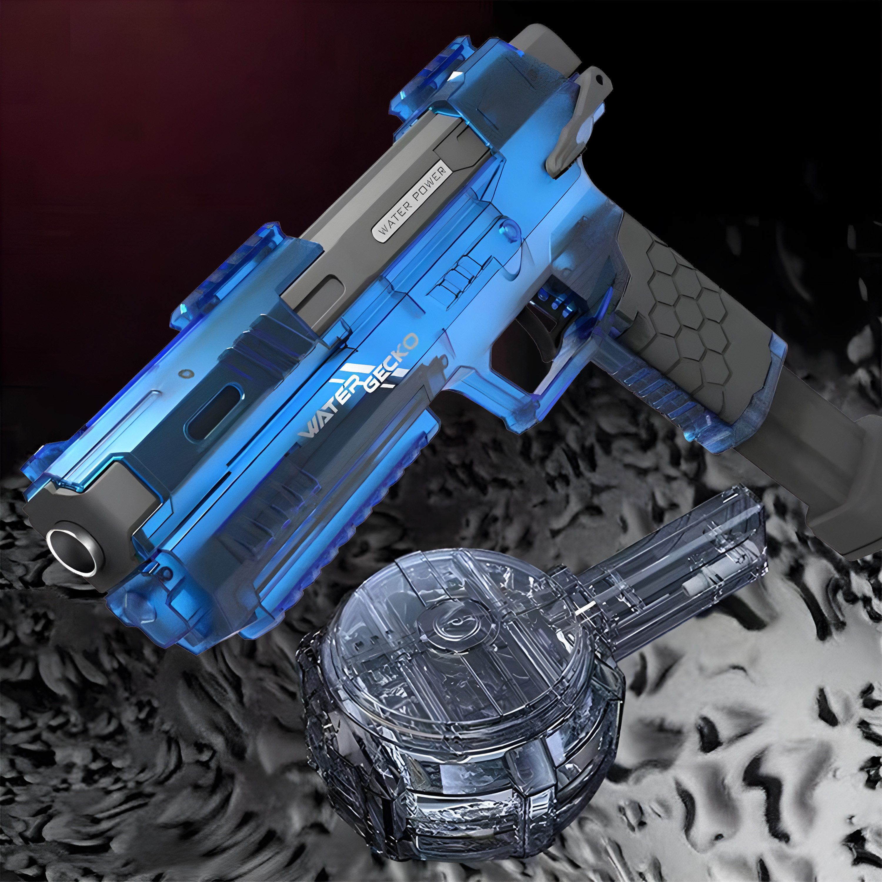 Northpoint Wasserpistole Elektrische Wasserpistole Doppelmagazin Schnellladung Rückstoß-Effekt