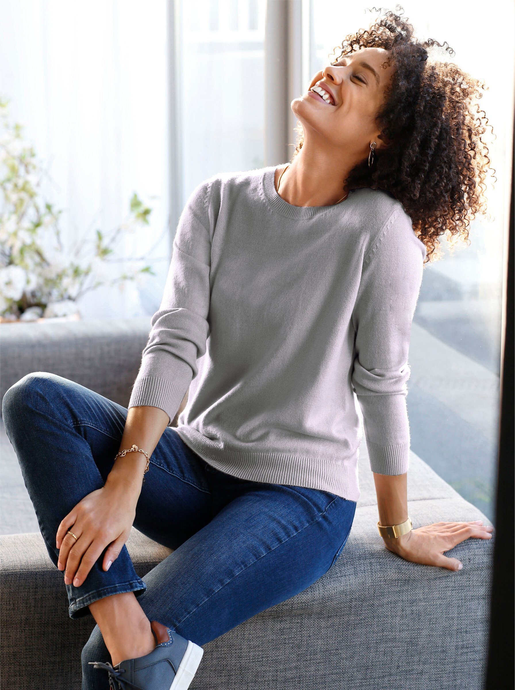 Sieh an! Strickpullover Rundhalspullover günstig online kaufen