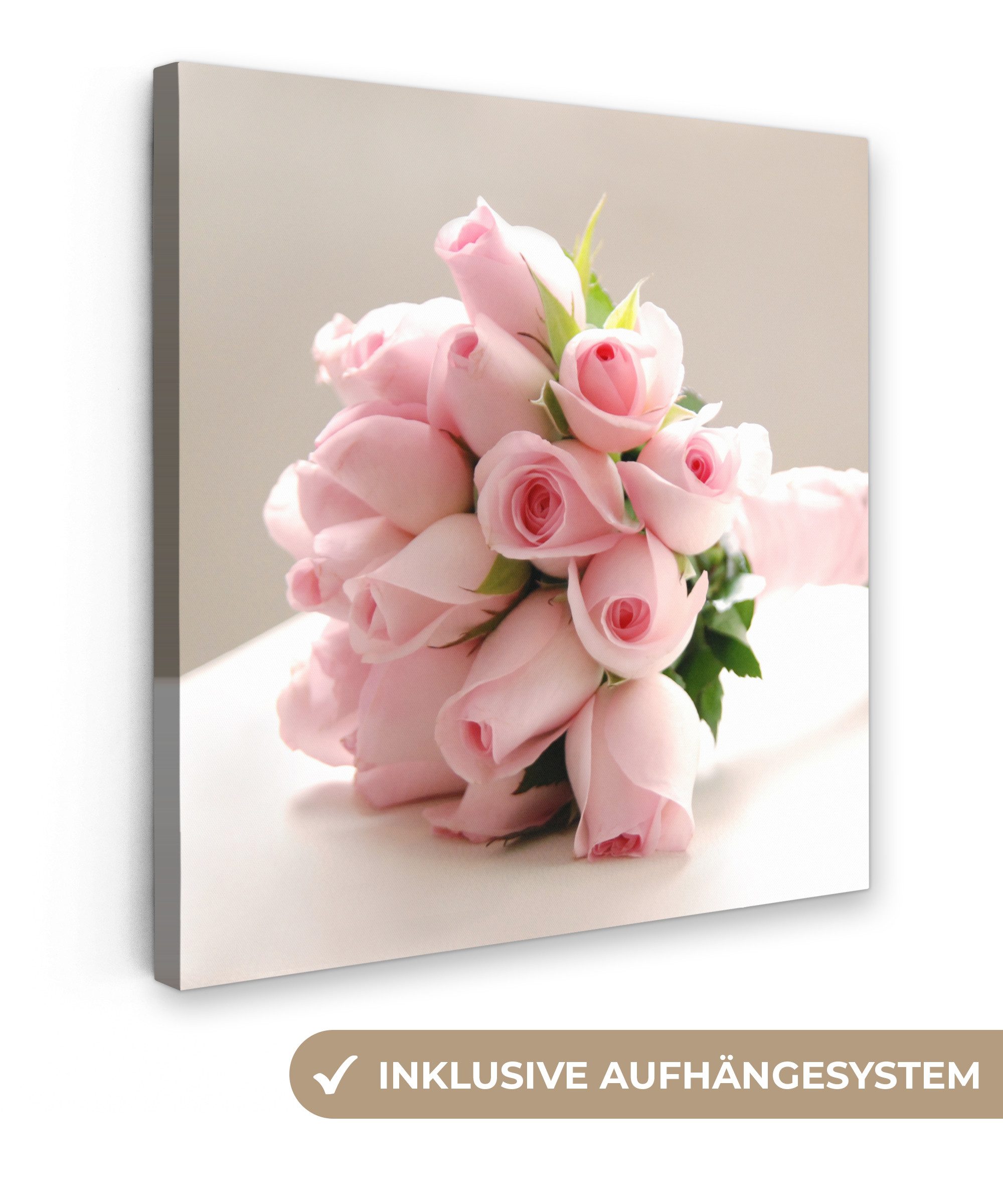 OneMillionCanvasses® Leinwandbild Ein Blumenstrauß aus rosa günstig online kaufen