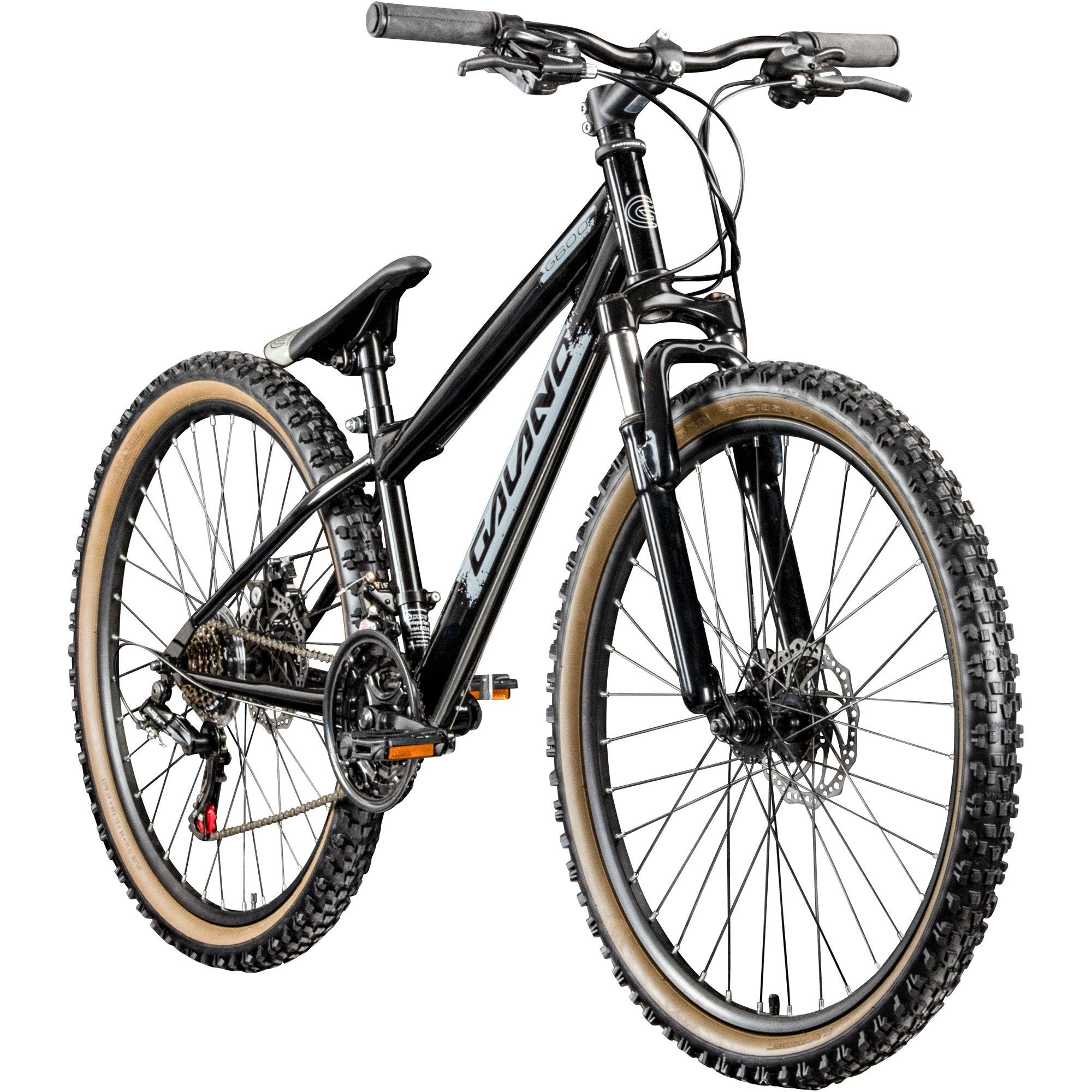 Galano Mountainbike G600, 18 Gang, Kettenschaltung, Dirtbike Fahrrad 26 Zoll für Jugendliche und Erwachsene 145 - 165 cm schwarz/silbergrau