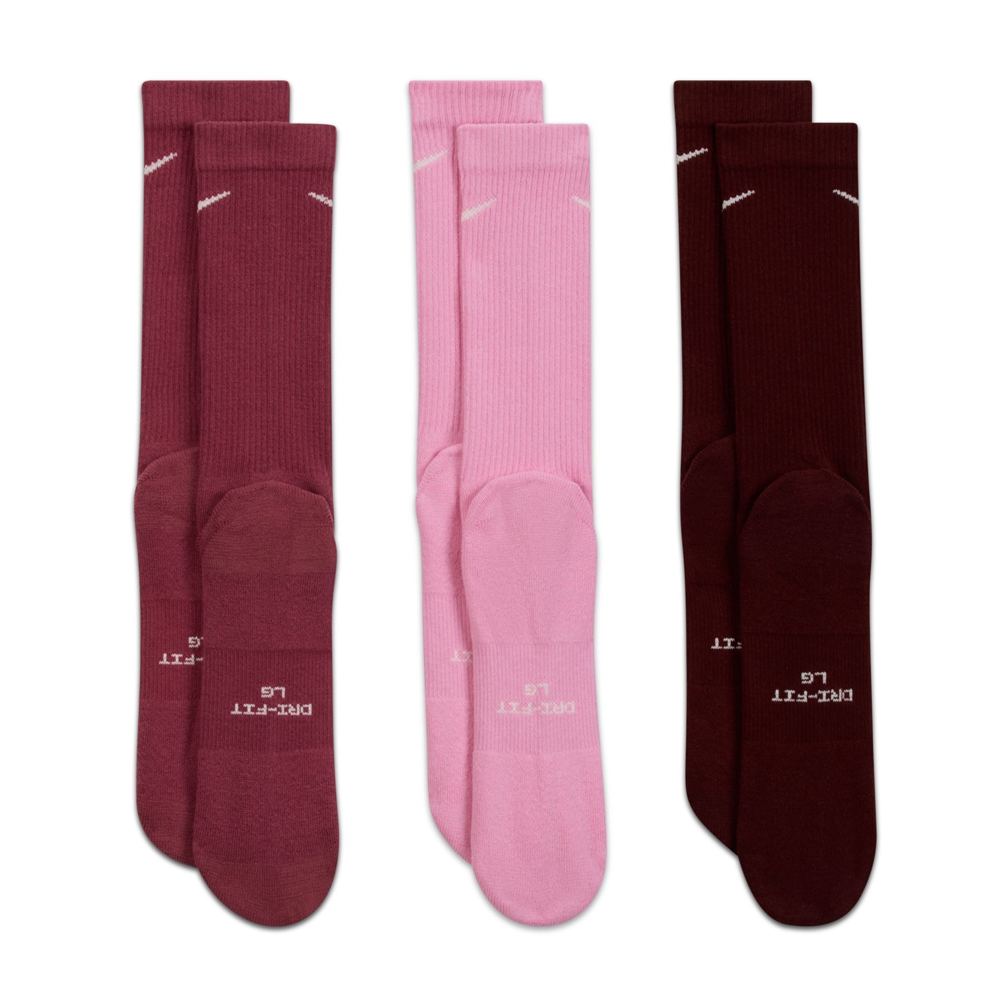 Nike Sportsocken U NK ED ELVD CRW 3P - 144 für Erwachsene, mit Baumwolle im Obermaterial, formstabil