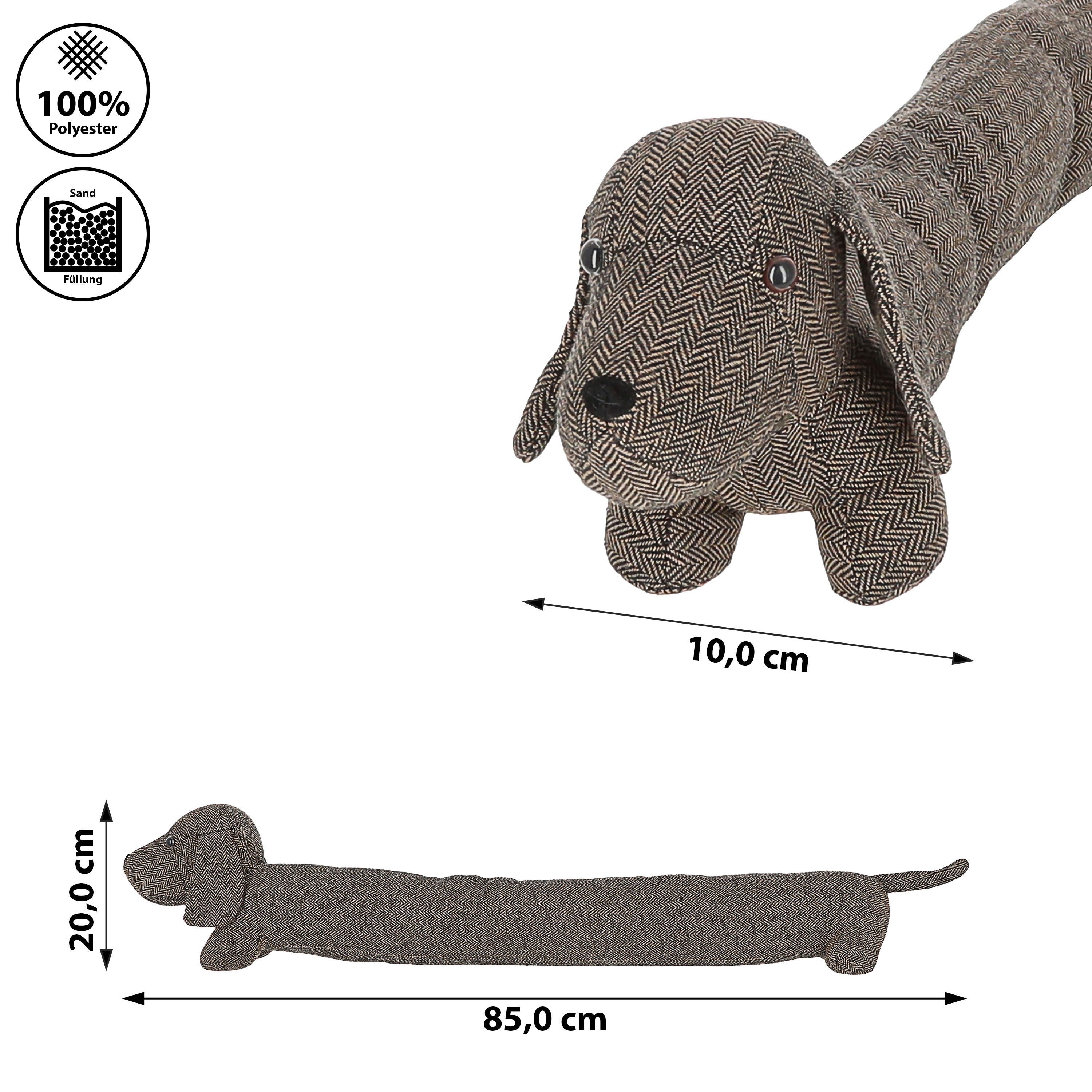 CEPEWA Türstopper Zugluftstopper Hund braun 85x20x10cm Polyester Türstopper günstig online kaufen
