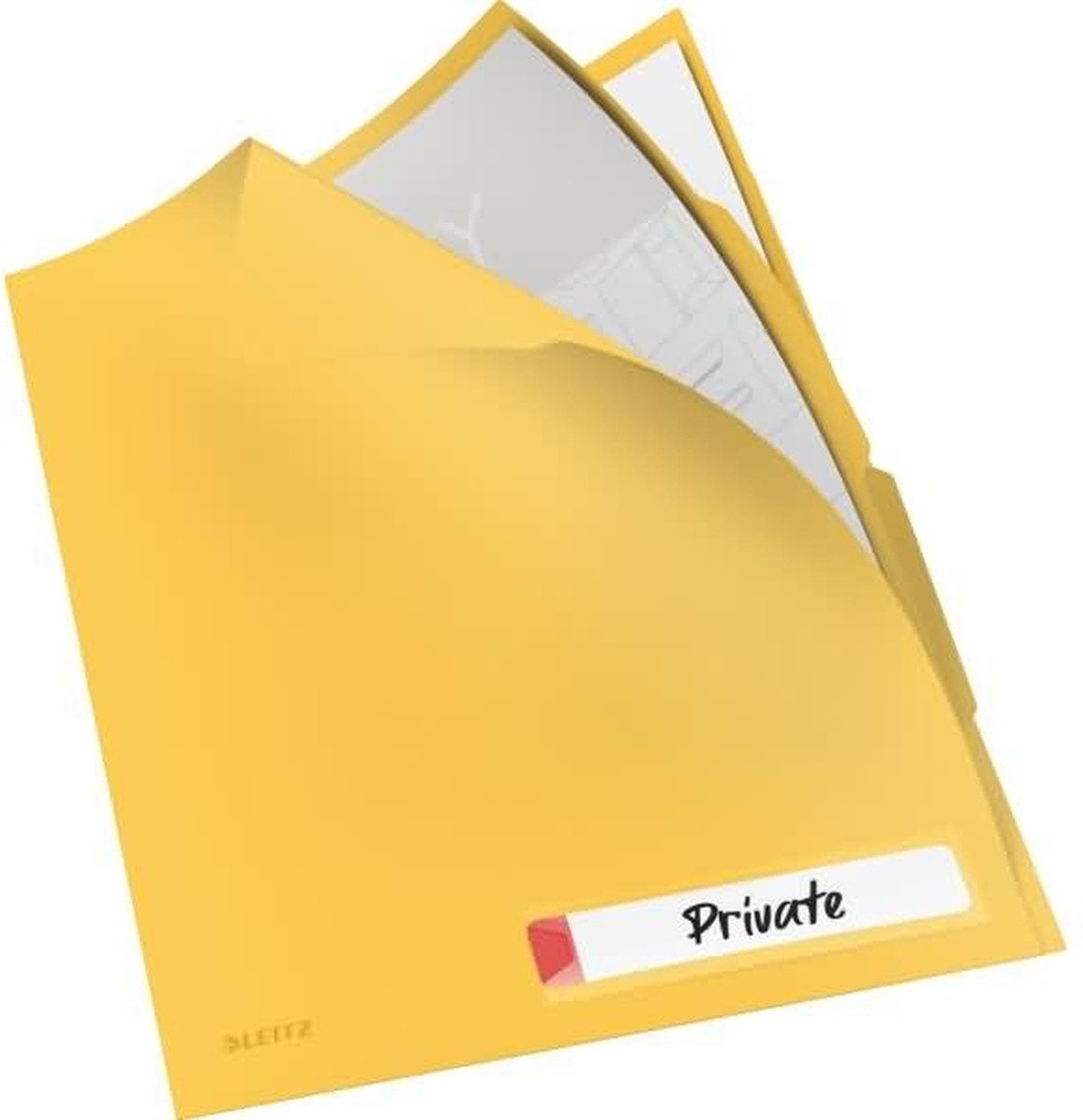LEITZ Prospekthülle Sichthülle Cosy mit 3 Fächern A4 PP genarbt VE=3 Stück gelb