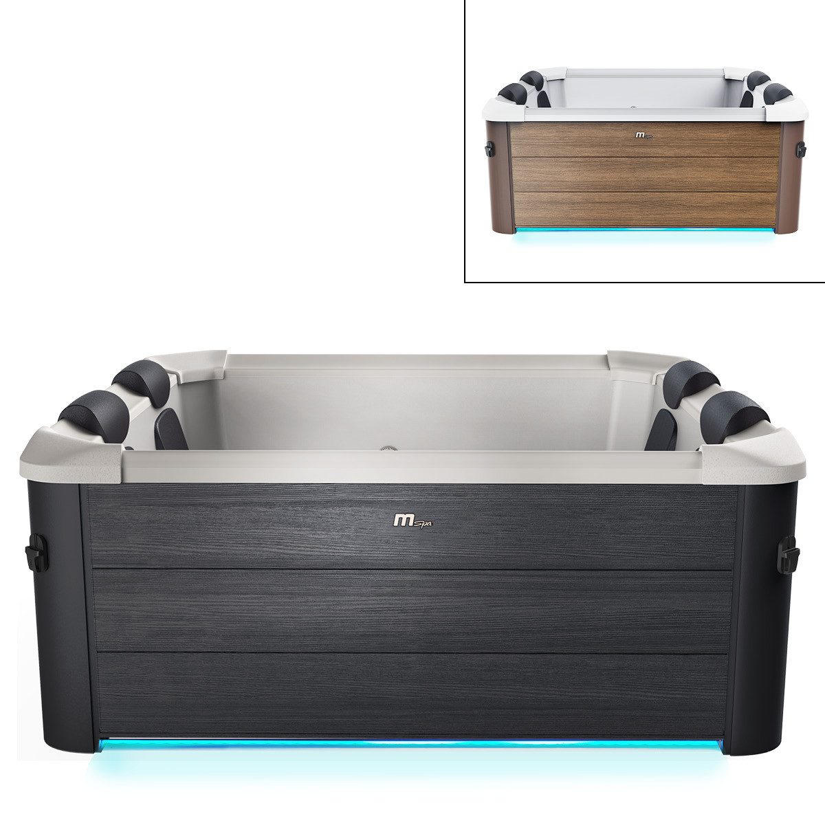 Whirlpool MSpa Oslo Plus XXL mit Fester Außenwand, LED-Beleuchtung 20 Farben