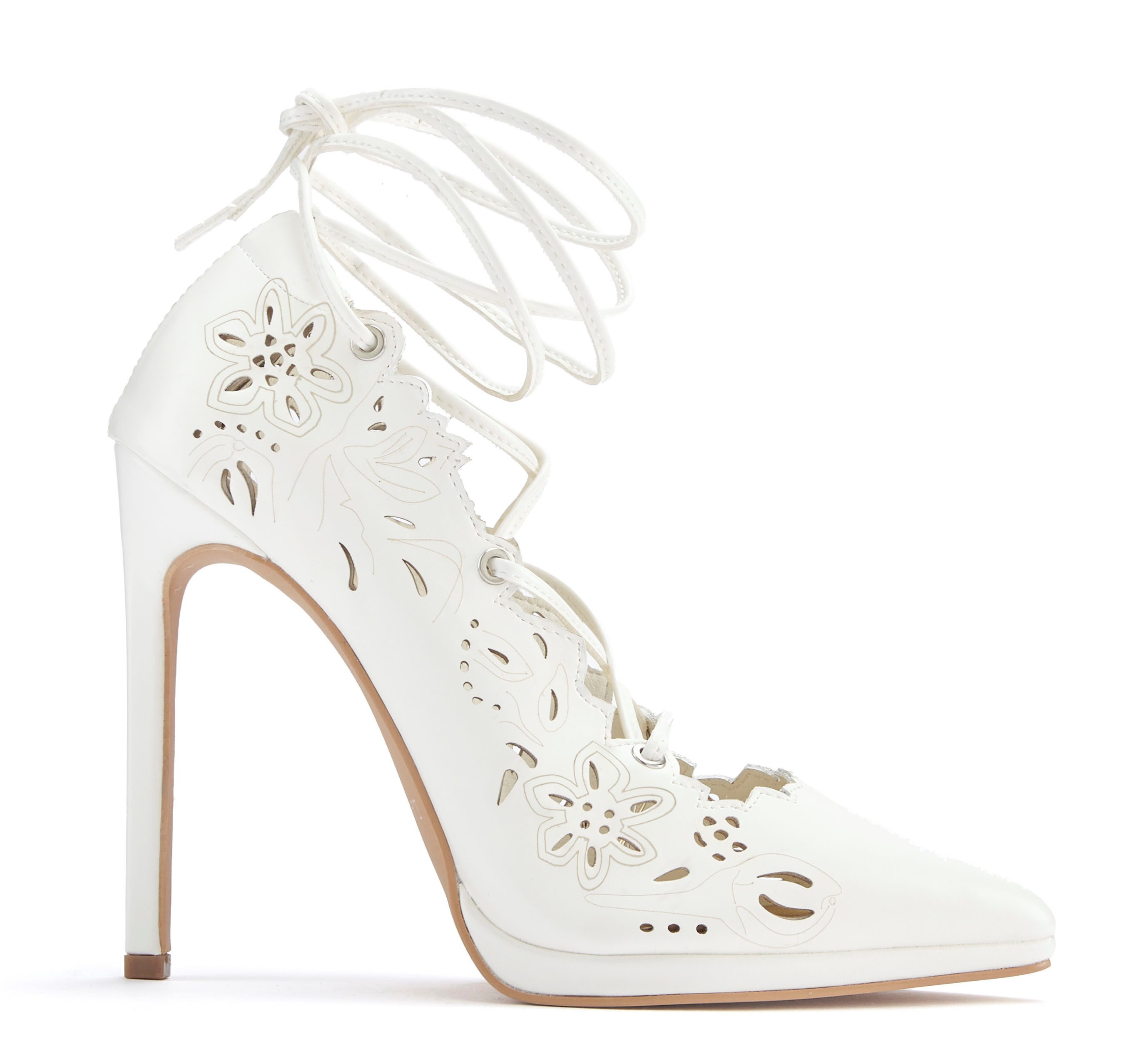 LASCANA Belle Affaire Stiletto Pump mit Cut-Outs, High-Heel-Pumps Mit Schnürbänder und hohem Absatz