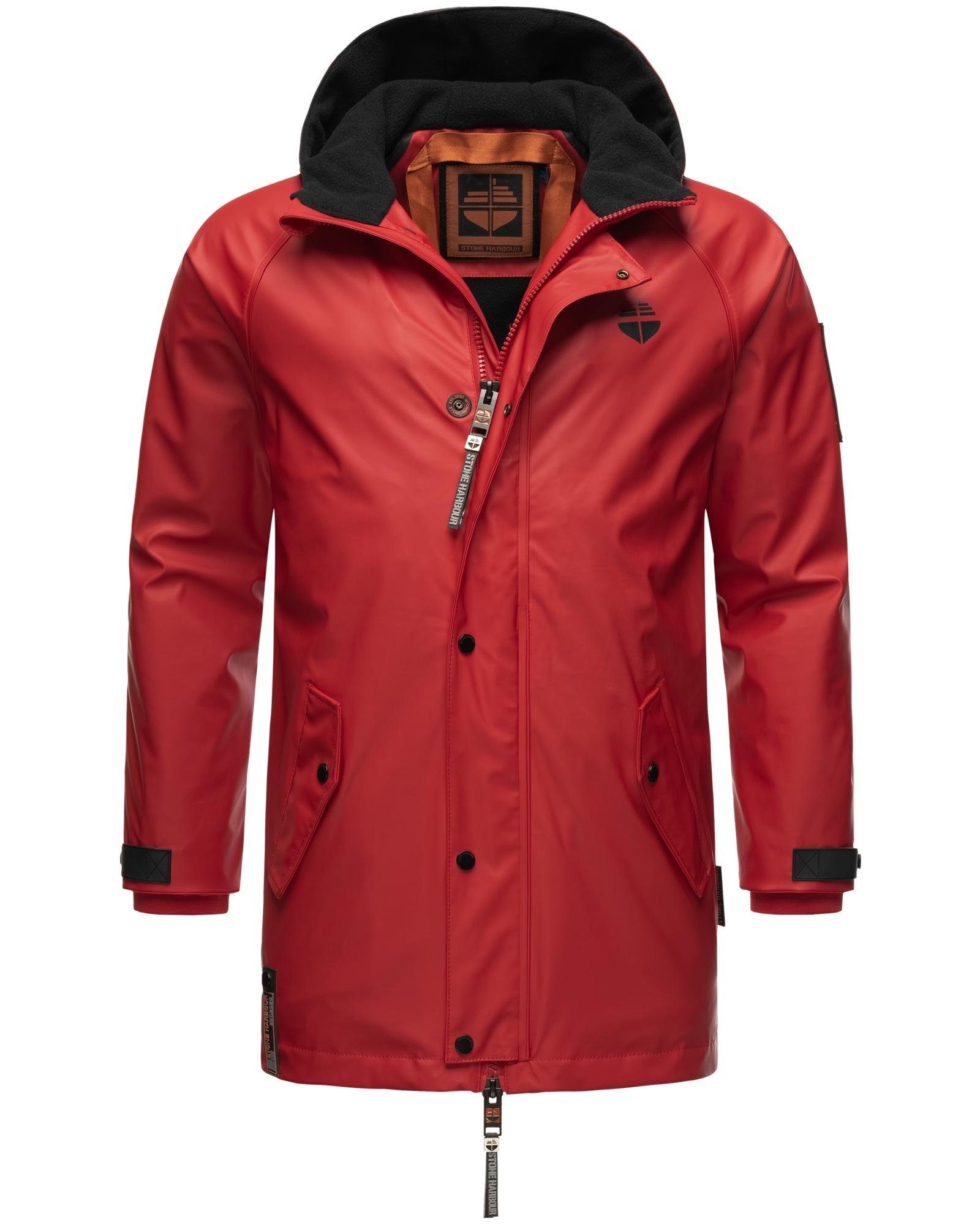 Stone Harbour Regenjacke Rihaa Gummierter Regenparka mit Fleece-Innenfutter