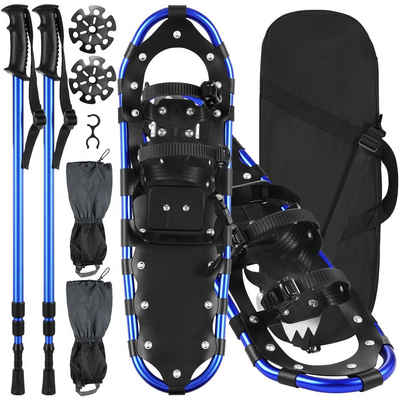 Tidyard Schneeschuhe mit Trekkingstöcken Beinmanschetten Tragetaschen-Set