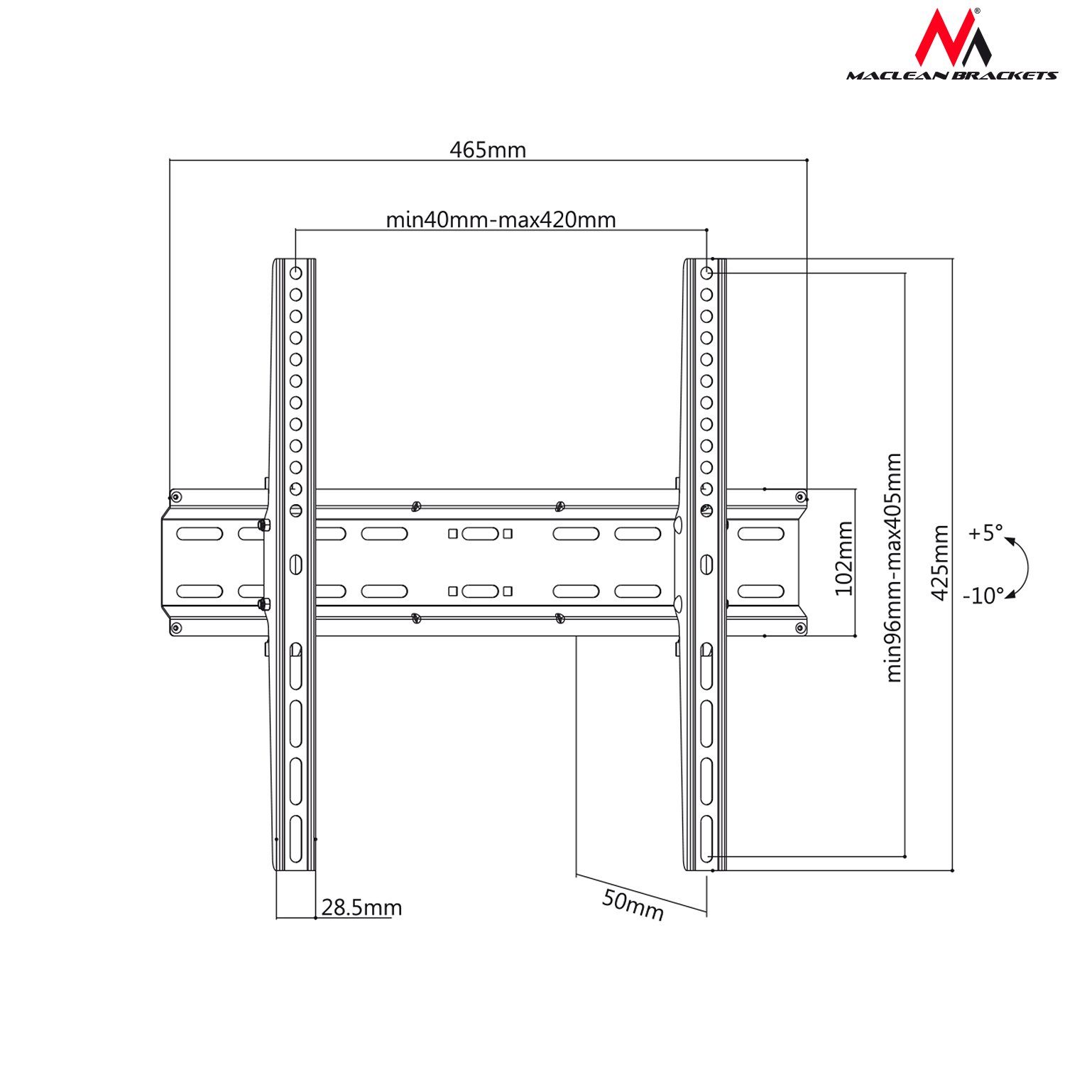 bis 35kg) bis (Fernseher Wandhalterung 32" Maclean 55" TV-Wandhalterung, von MC-748