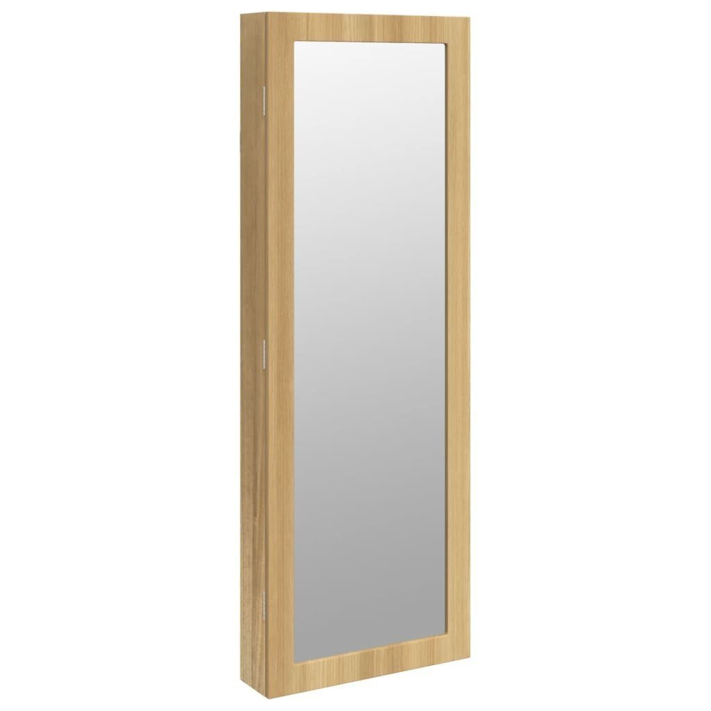 Wandmontage Spiegel LED-Beleuchtung Braun Braun (1-St) Spiegel-Schmuckschrank | vidaXL mit