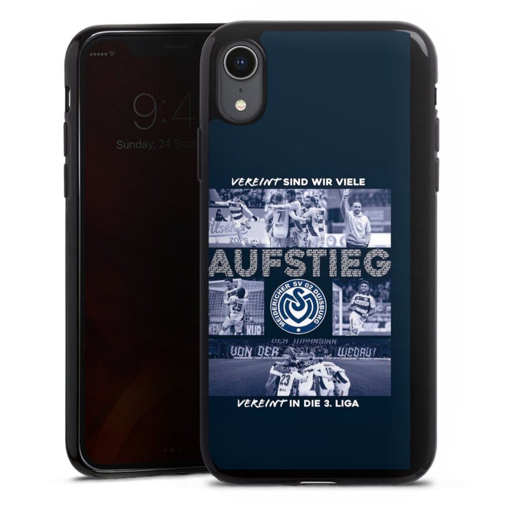DeinDesign Handyhülle MSV Duisburg Aufstieg Offizielles Lizenzprodukt, Apple iPhone Xr Silikon Hülle Bumper Case Handy Schutzhülle