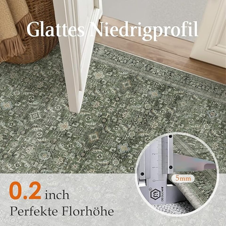PURECOZY Teppich Wohnzimmerteppich, rutschfester Teppich, Retro-Stil, rechteckig, Höhe: 6.1 mm, geeignet für verschiedene Innenräume