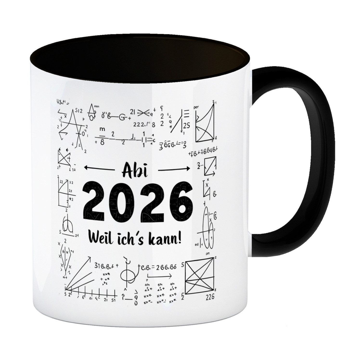 speecheese Tasse Abi 2026 weil ich es kann Kaffeebecher in schwarz für Abschluss