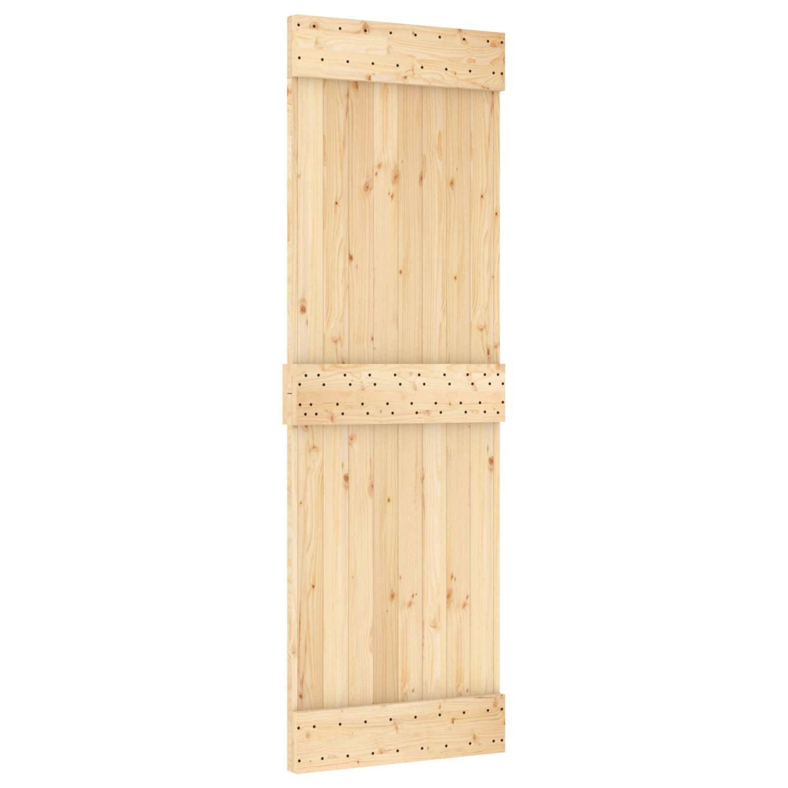 vidaXL Schiebetür Schiebetür NARVIK Natürlich und Schwarz 70 x 210 cm (152,5 cm) (1-St)
