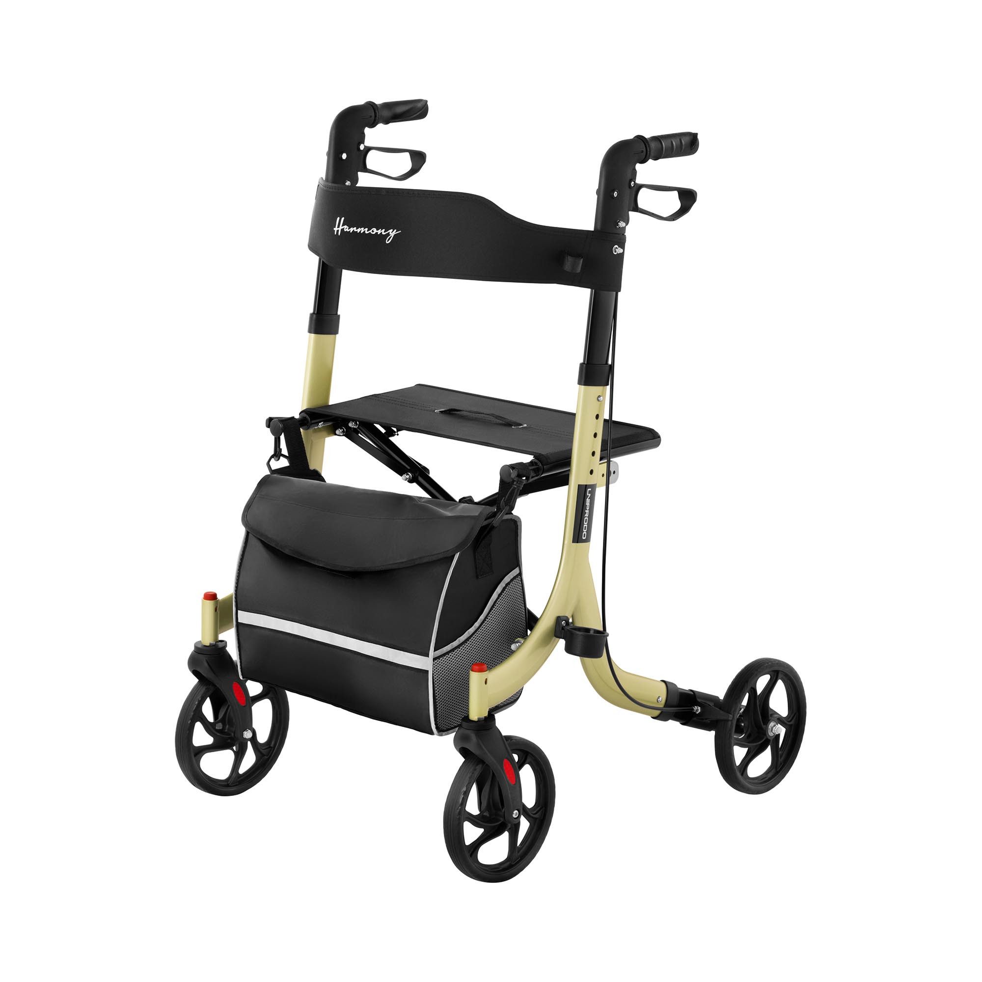 Uniprodo Rollator Alu Gehwagen Faltbar Gehilfe Design Laufhilfe Leicht Reflektor Tasche