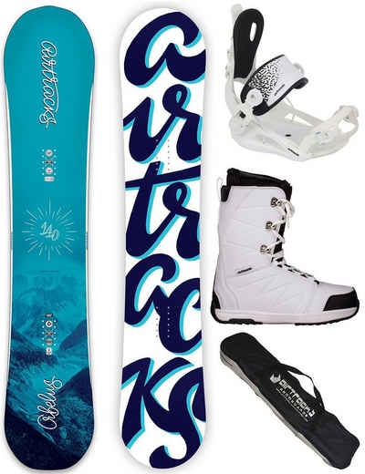 Airtracks Snowboard »Damen Snowboard Komplett Set Orbelus »Mod. 22/23« (4er-Pack), Snowboard + Bindung Master W+ Boots + Sb Bag / 140 145 150cm