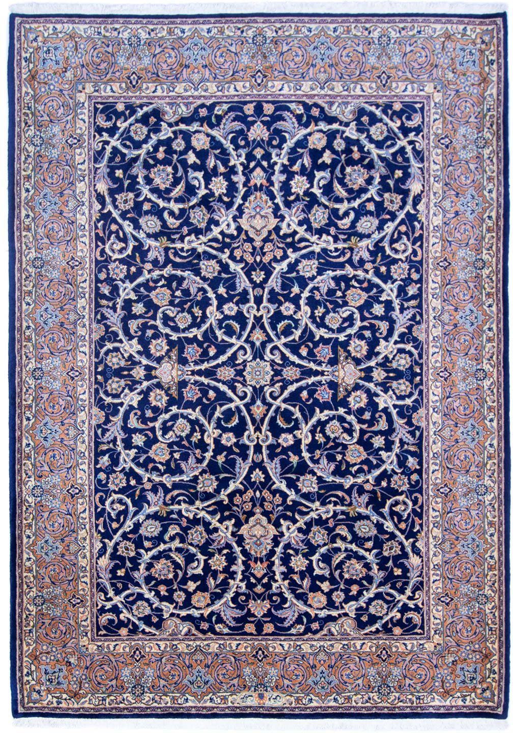 Wollteppich Golpayegan Durchgemustert Blu scuro 298 x 214 cm, morgenland, rechteckig, Höhe: 10 mm, Unikat mit Zertifikat