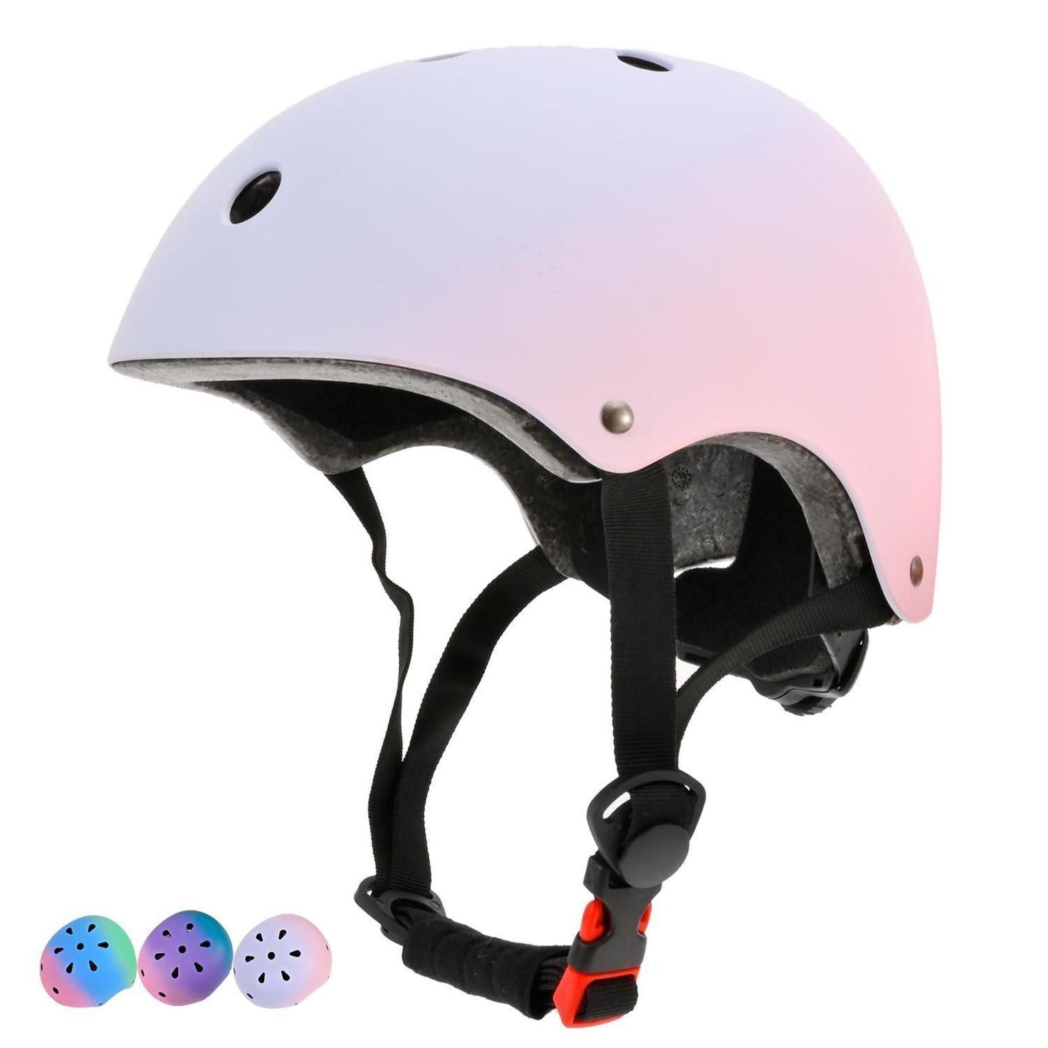 LuxusKollektion Kinderfahrradhelm Kinder Fahrradhelm Skaterhelm verstellbar Farbverlauf M Rosa