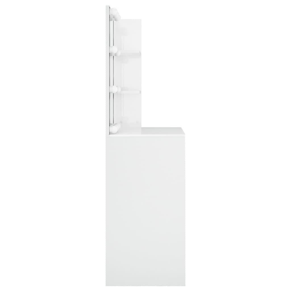 Hochglanz-Weiß vidaXL (1-St) LED | Schminktisch Schminktisch Hochglanz-Weiß cm mit 74,5x40x141 Hochglanz-Weiß