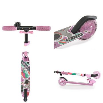 Byox Cityroller Kinderroller Miracle faltbar, LED-PU-Räder ABEC-7 Klingel Höhe einstellbar