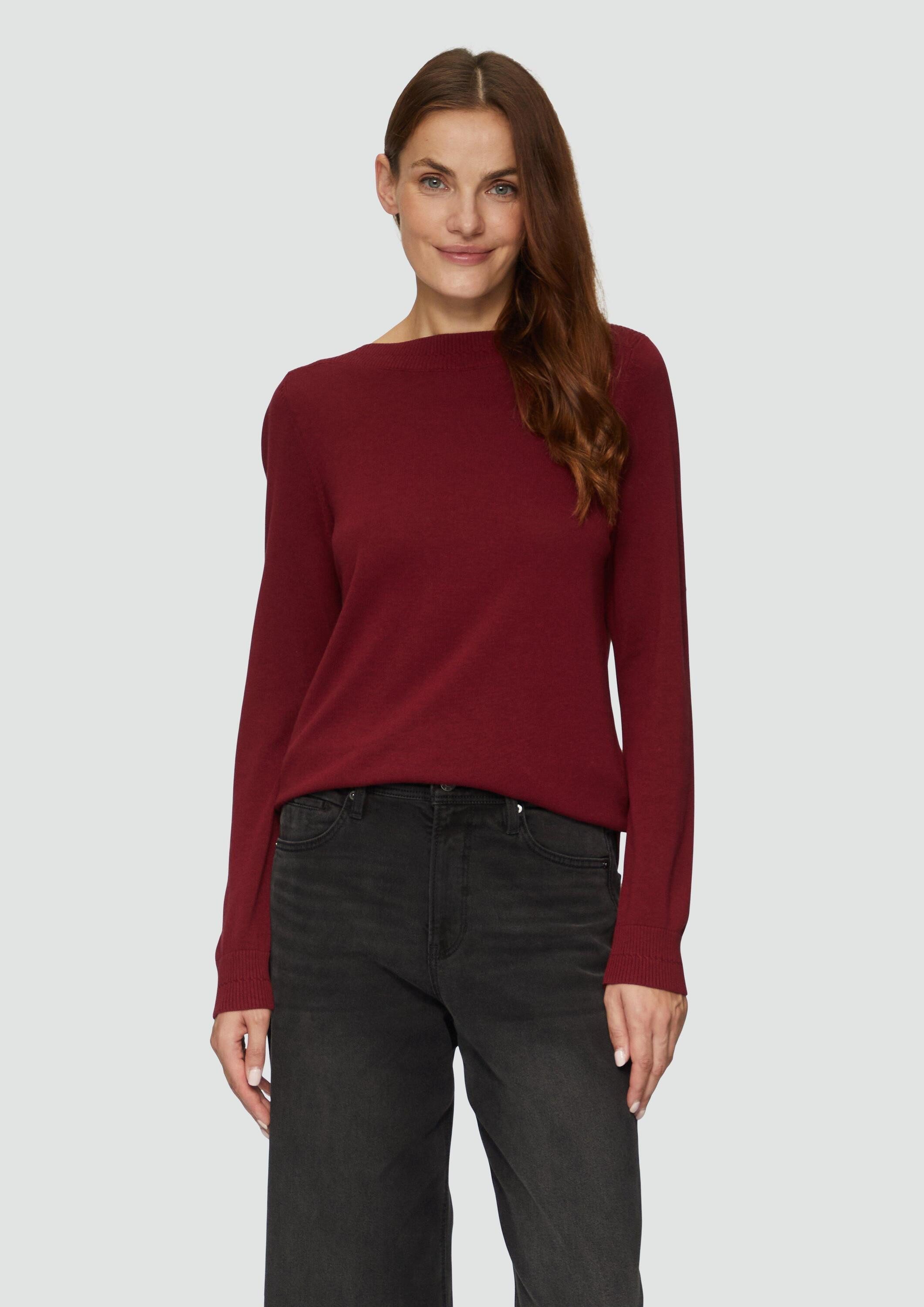 s.Oliver Longpullover Strickpullover Strickpullover mit U-Boot-Ausschnitt günstig online kaufen