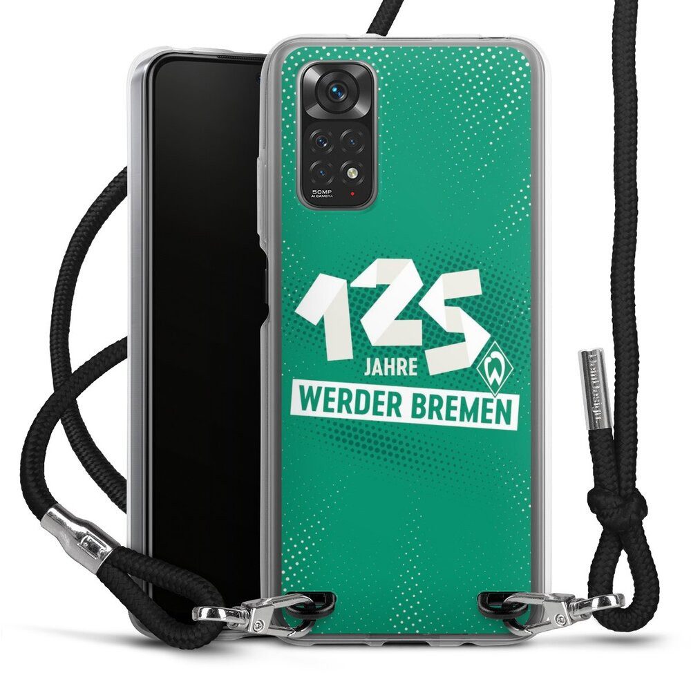 DeinDesign Handyhülle 125 Jahre Werder Bremen Offizielles Lizenzprodukt, Xiaomi Redmi Note 11 Handykette Hülle mit Band Case zum Umhängen