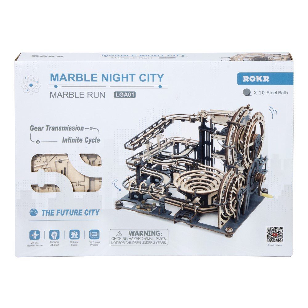 ROKR 3D-Puzzle Murmelbahn / Kugelbahn "Marble Night City", 294 Puzzleteile günstig online kaufen