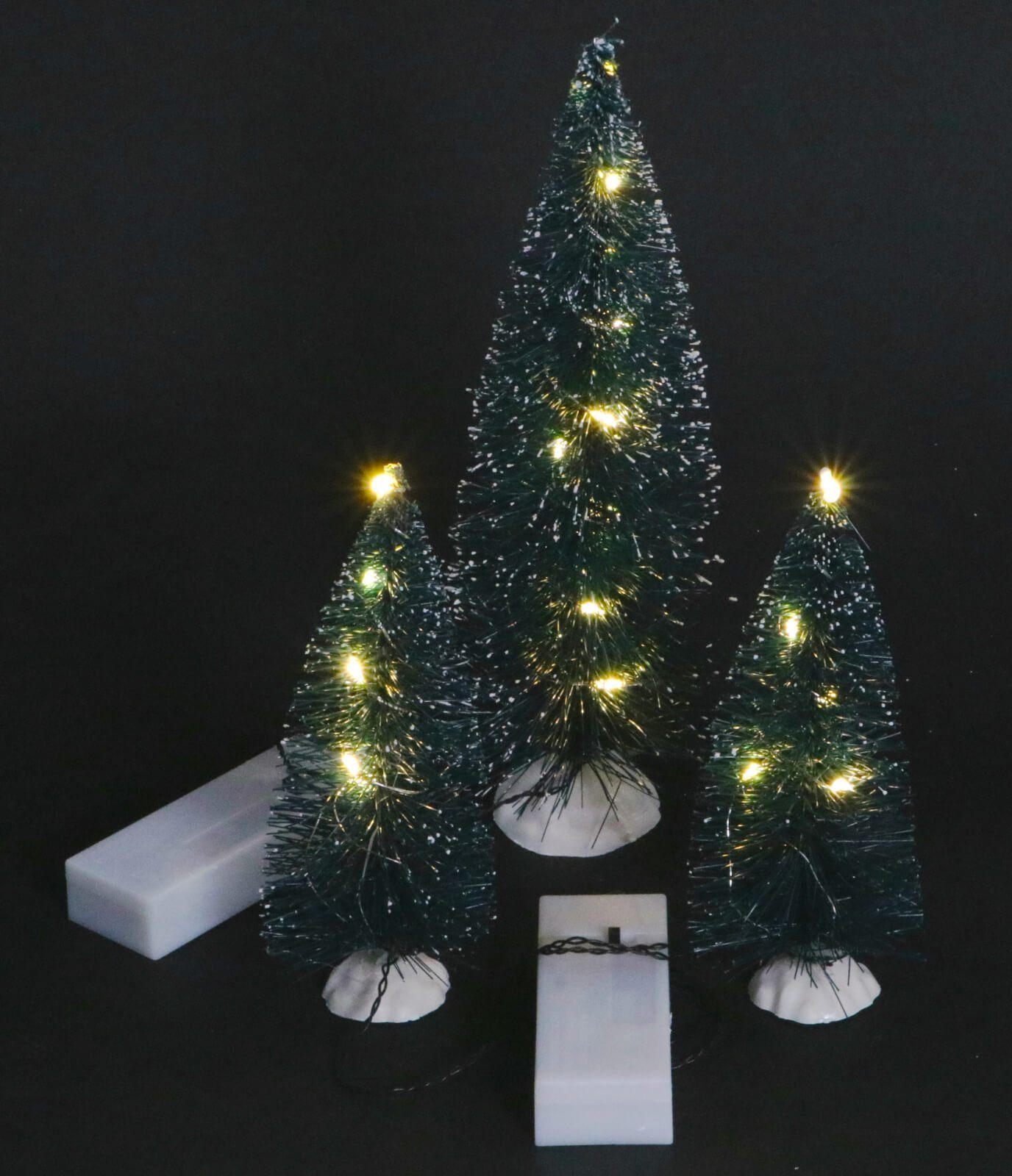 Koopman Künstlicher Weihnachtsbaum 3er Set Deko Schneetannen mit ...