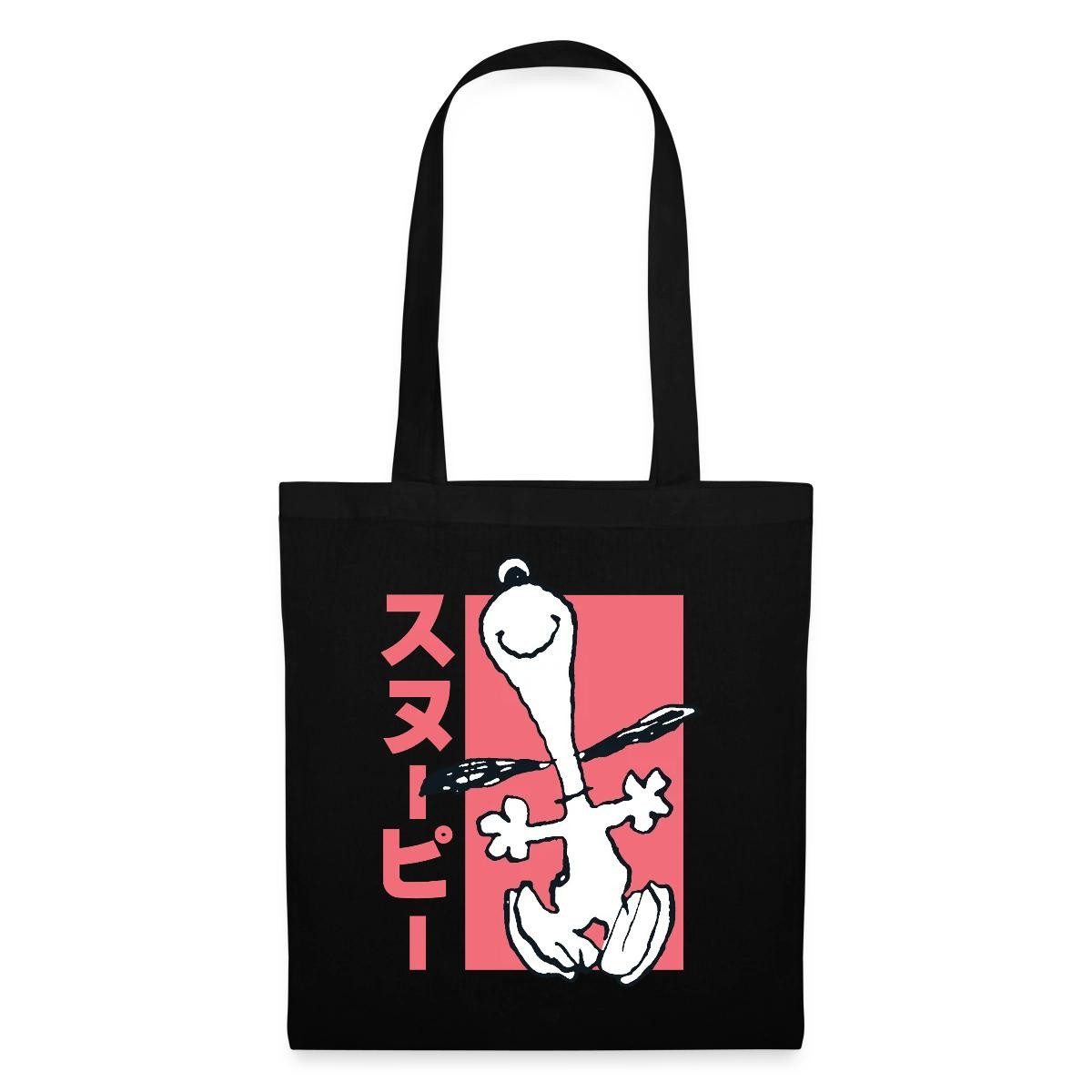 Spreadshirt Henkeltasche Peanuts Happy Snoopy Anime Stil Stoffbeutel (1-tlg)