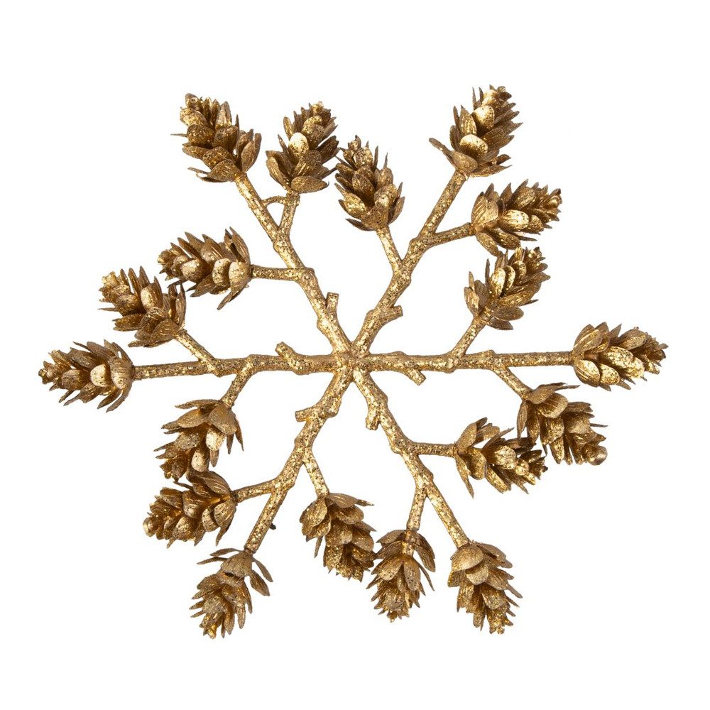 Kunstblume Dekoaufhänger - Zapfen - Flocke - gold, DPI