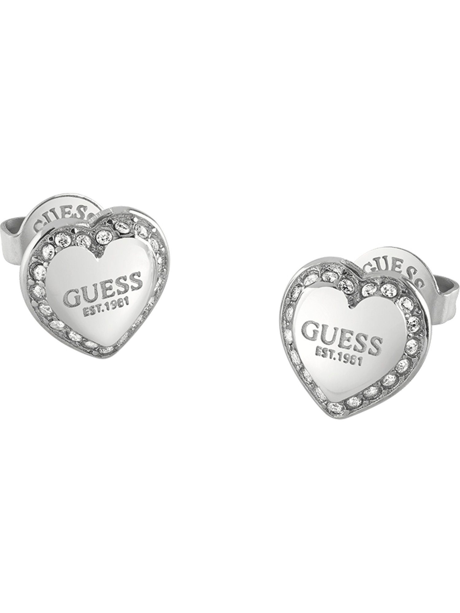 Guess Paar Серьги-гвоздики Guess Damen-Ohrstecker Edelstahl Zirkonia Herz