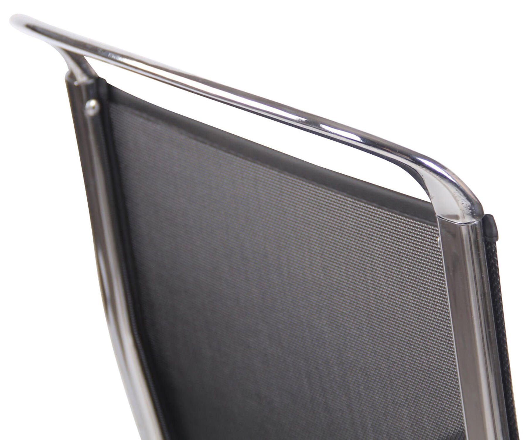 TPFLiving Bürostuhl Brand Metall chrom geformter Gamingstuhl), schwarz mit - Rückenlehne ergonomisch Sitzfläche: Chefsessel, Gestell: Drehstuhl, (Schreibtischstuhl, Netzbezug bequemer