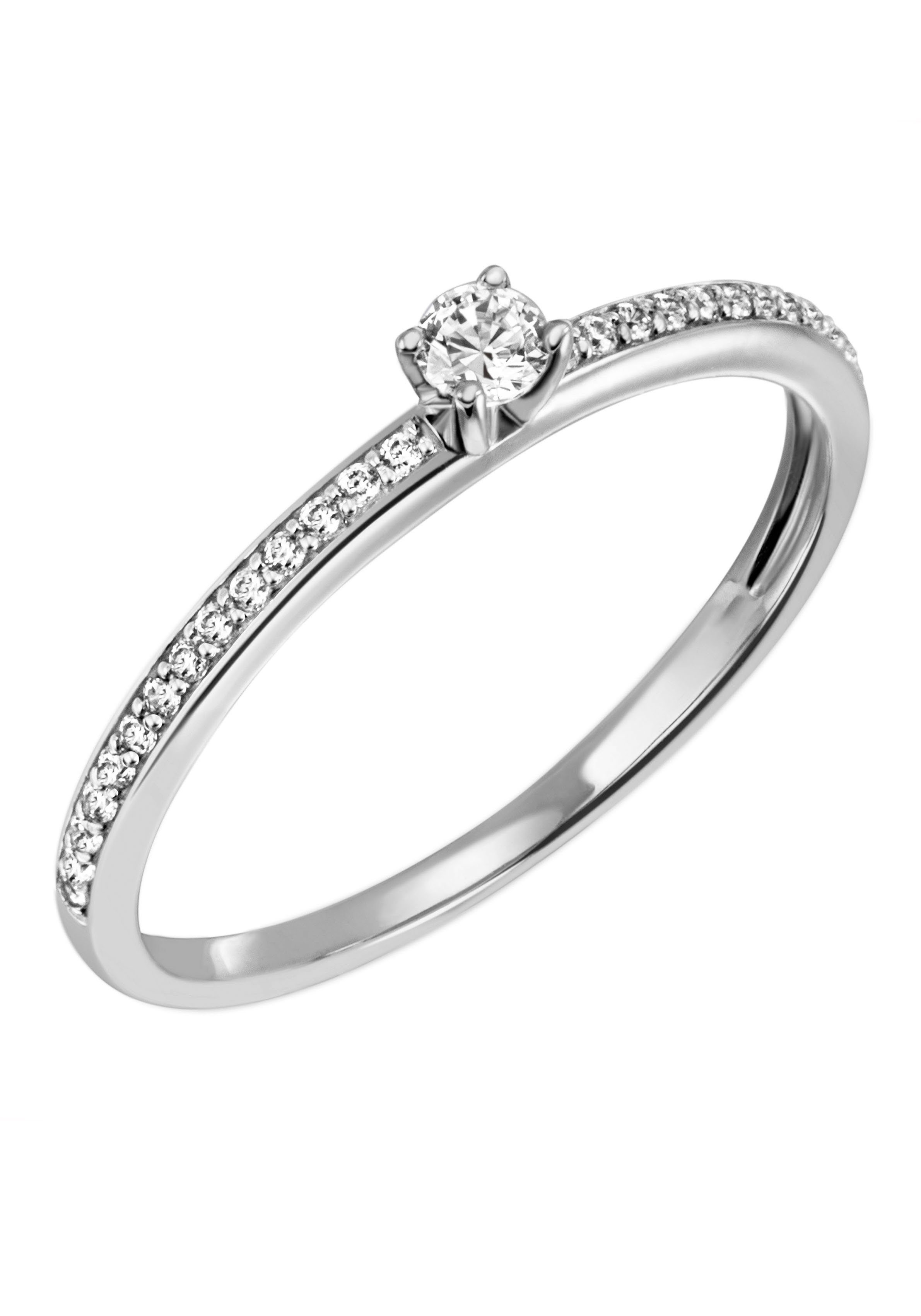 Firetti Solitärring Schmuck Geschenk Gold 585 Damenring Verlobungsring Goldring, mit Brillanten