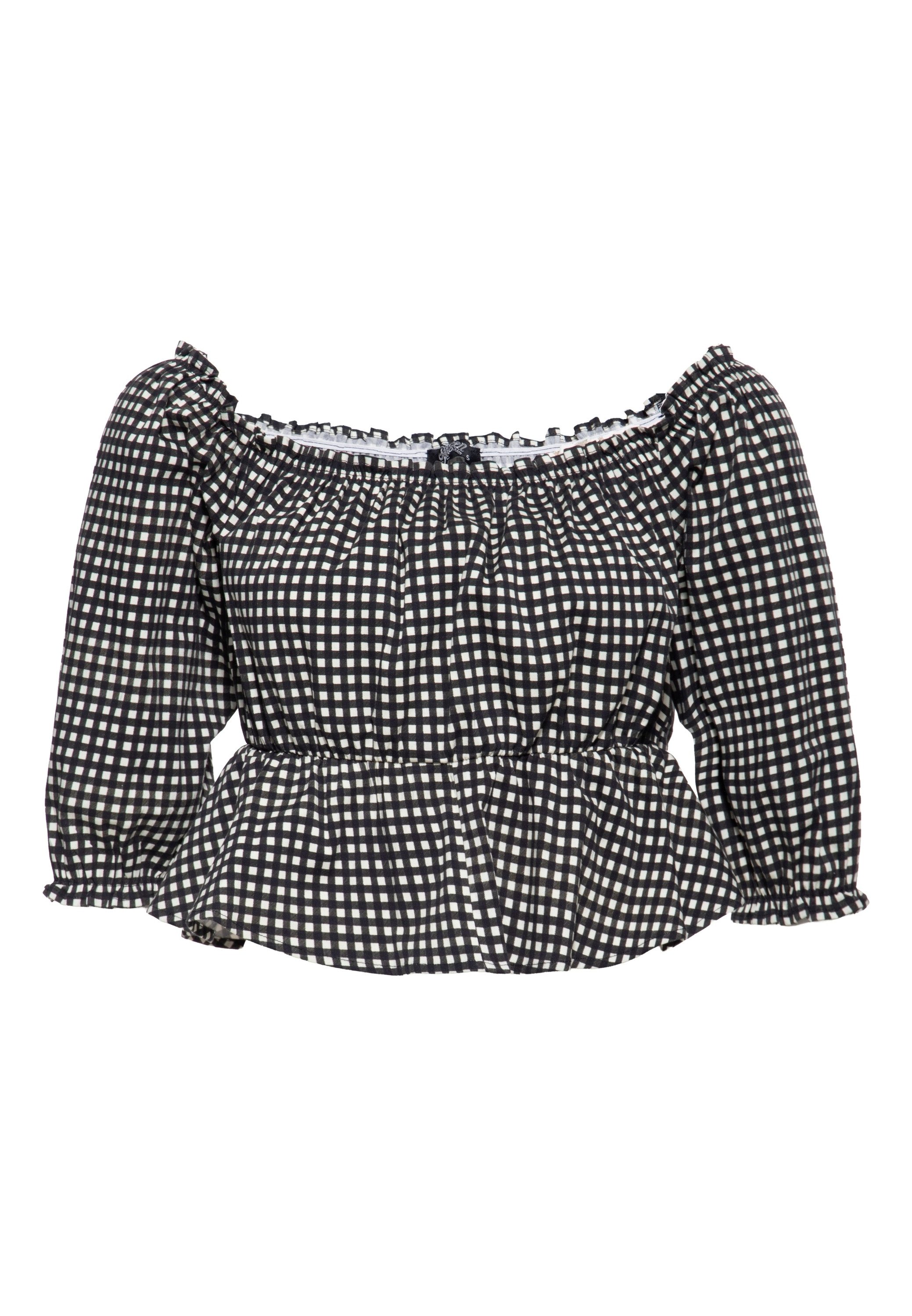 QueenKerosin Kurzarmbluse mit Vichy-Karo