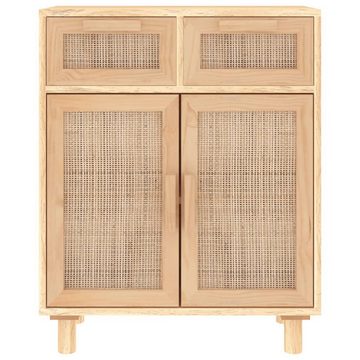 vidaXL Sideboard Sideboard Braun 60x30x75 cm Massivholz Kiefer und Natur-Rattan (1 St)