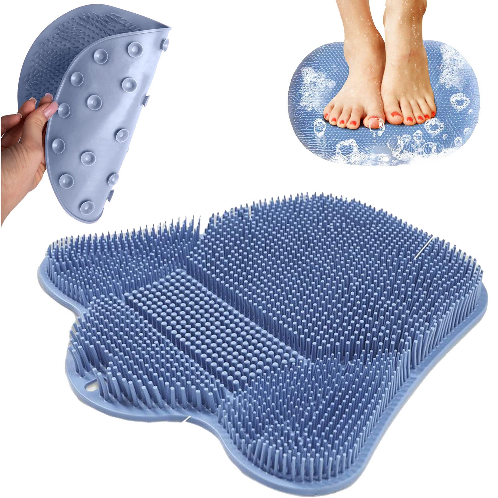 MOPUEA Badebürste Fußwaschbürste Duschmatte starke Adsorption Massage+Peeling Reinigung