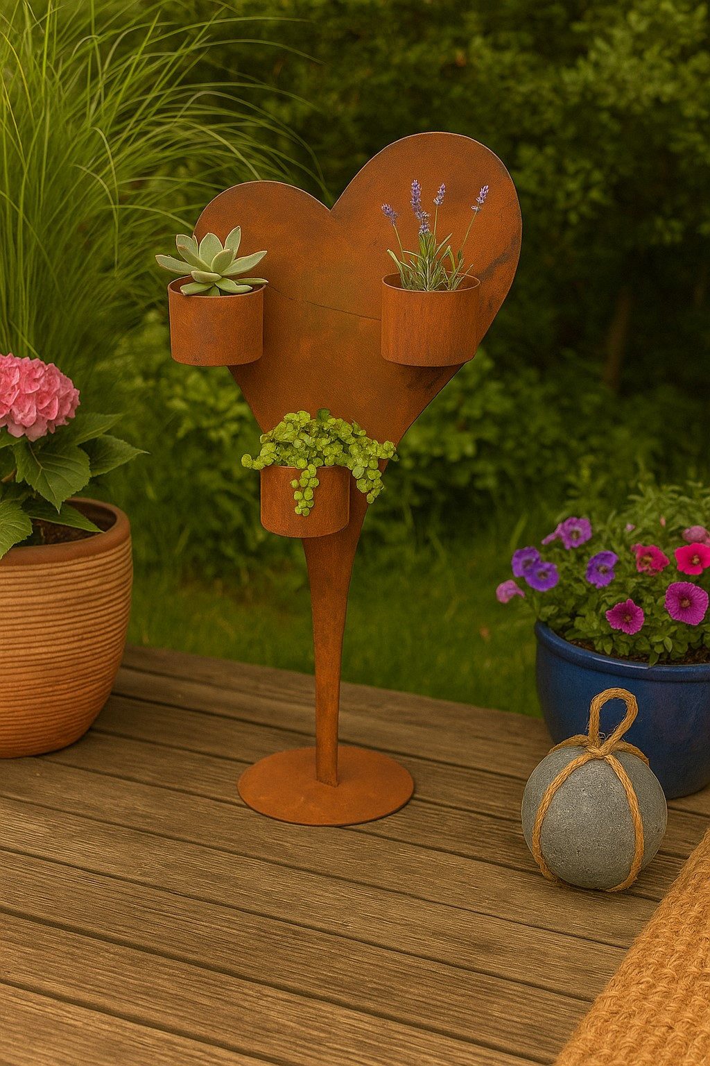 moebel-direkt-online Gartenfigur Herz, rostige Oberflächen-Patina, Durchmes günstig online kaufen