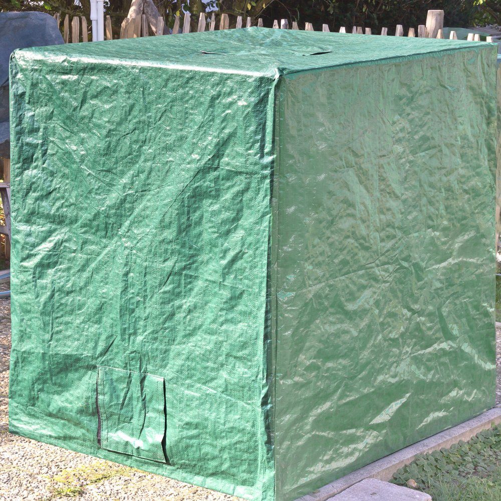 Kingpower Schutzplane IBC Container Abdeckplane Abdeckung Wassertank Plane Grün 1000L