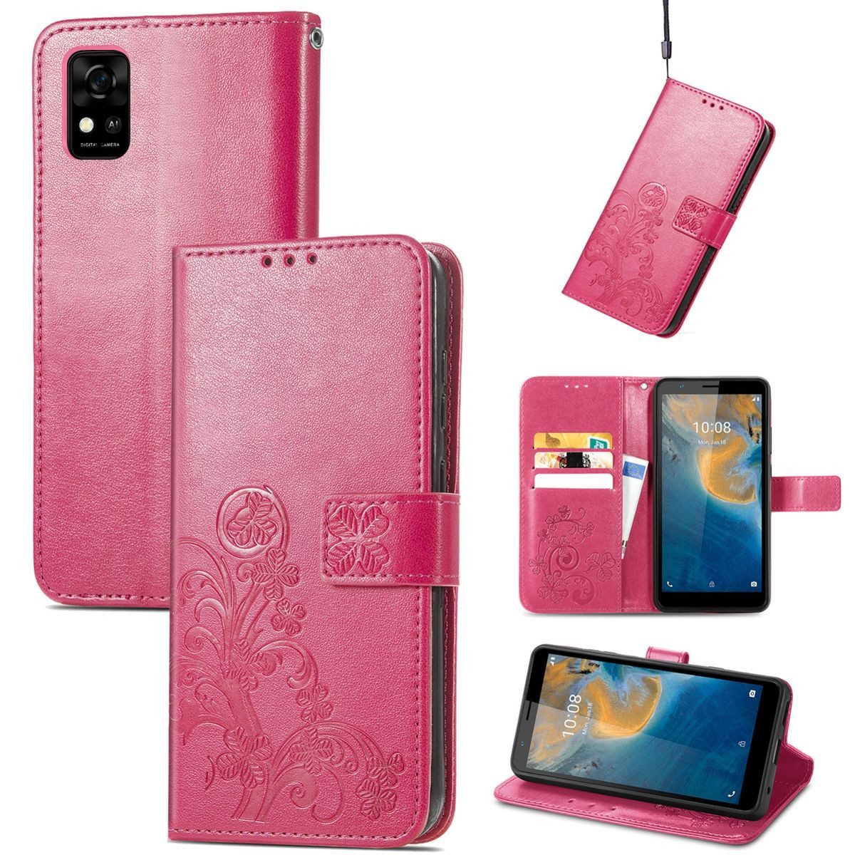 König Design Handyhülle ZTE Blade A31, Schutzhülle Schutztasche Case Cover Etuis Wallet Klapptasche Bookstyle