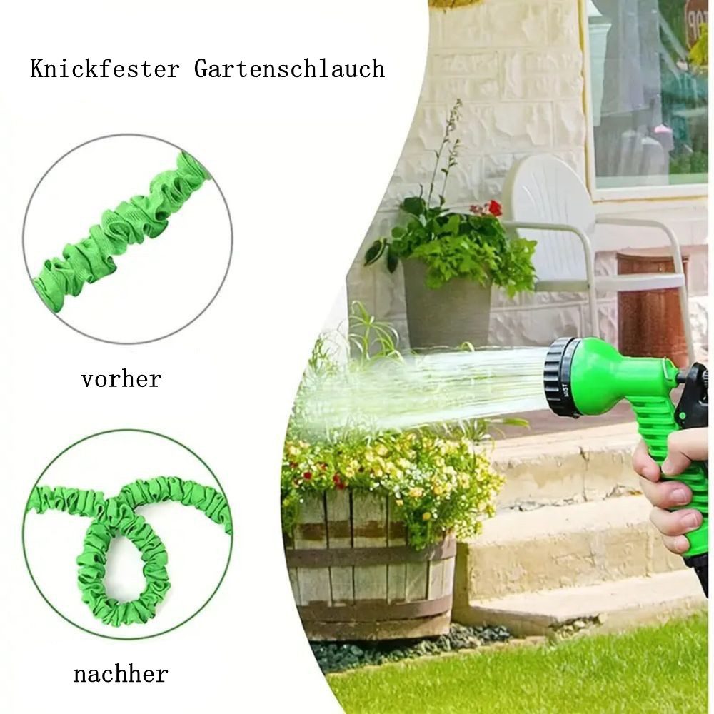 SIKAINI Gartenschlauch Dehnbarer Wasserschlauch,für Gartenbewässerung, Gartenschlauch, Multifunktionale Spritzdüse, (Automatische Dehnung & Rückzug)