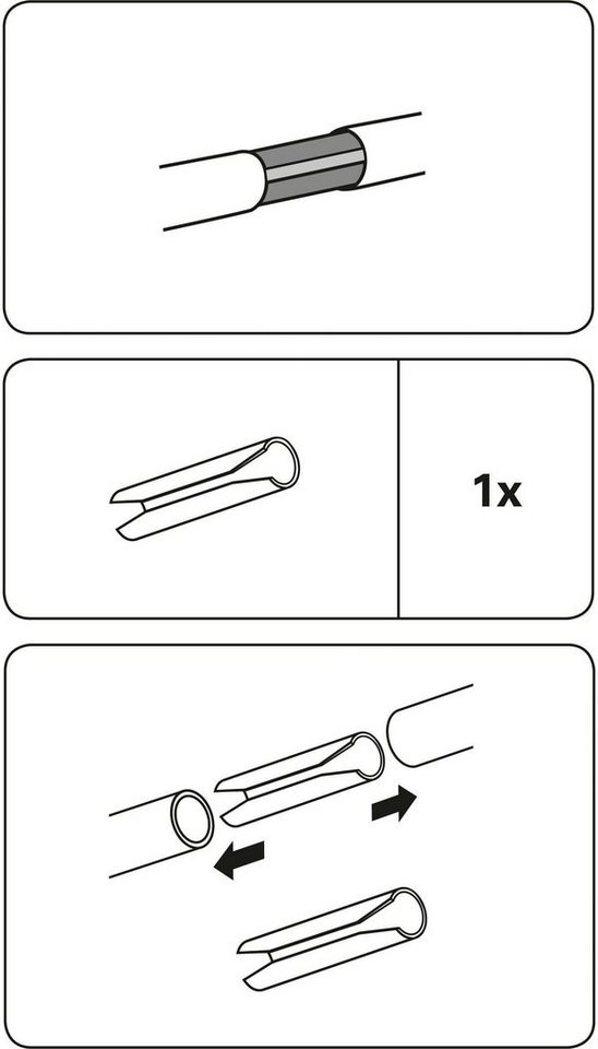 Gardinenbefestigungen Ersatzteile Verbinder für Gardinenstangen mit Ø 19 mm,  GARDINIA, (1-St), Serie Einzelprogramm Chicago Ø 20 mm, zur Verlängerung  von Gardinenstangen mit 19 mm