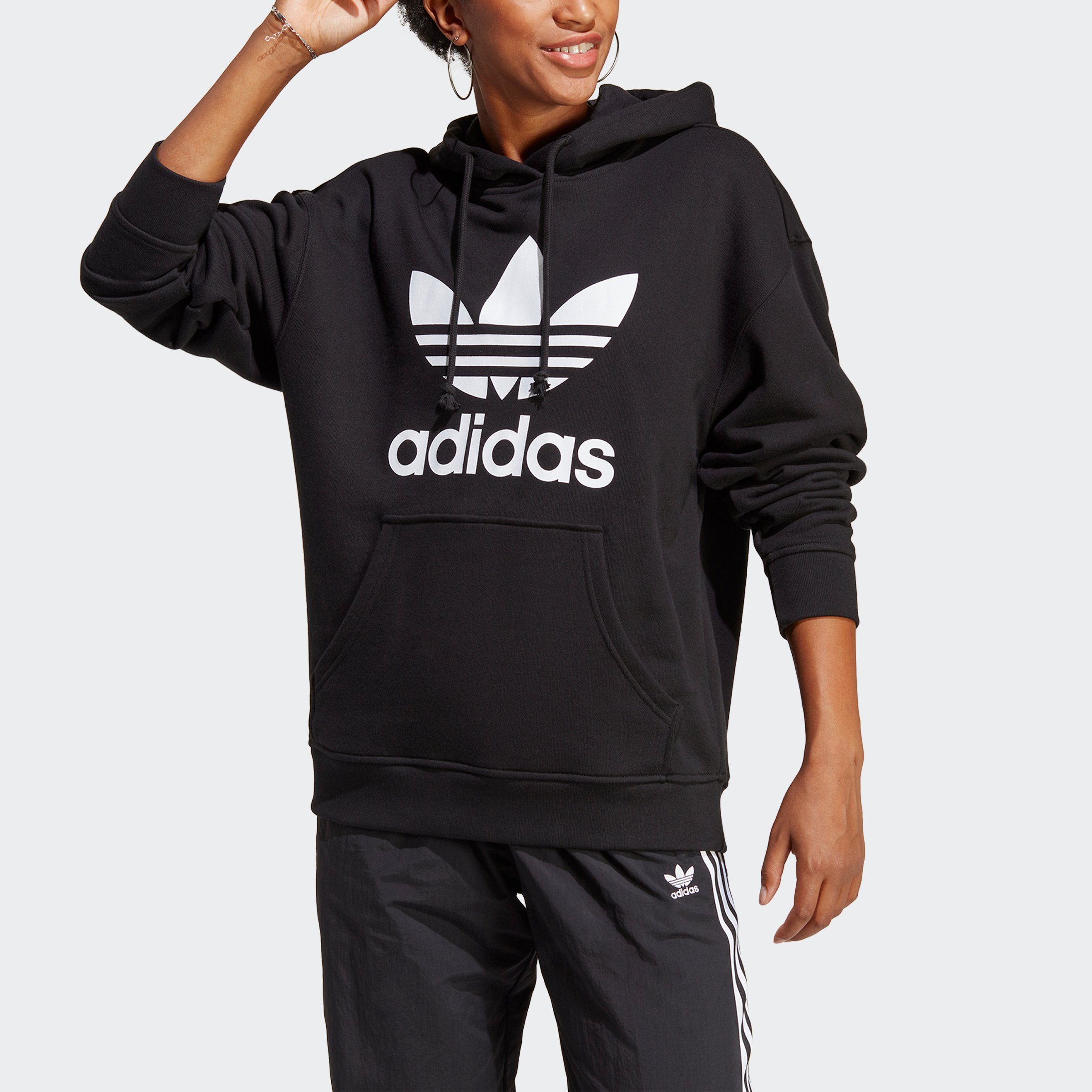 adidas Originals Kapuzensweatshirt TREFOIL HOODIE, Kapuze mit  weitenregulierbarem Kordelzug