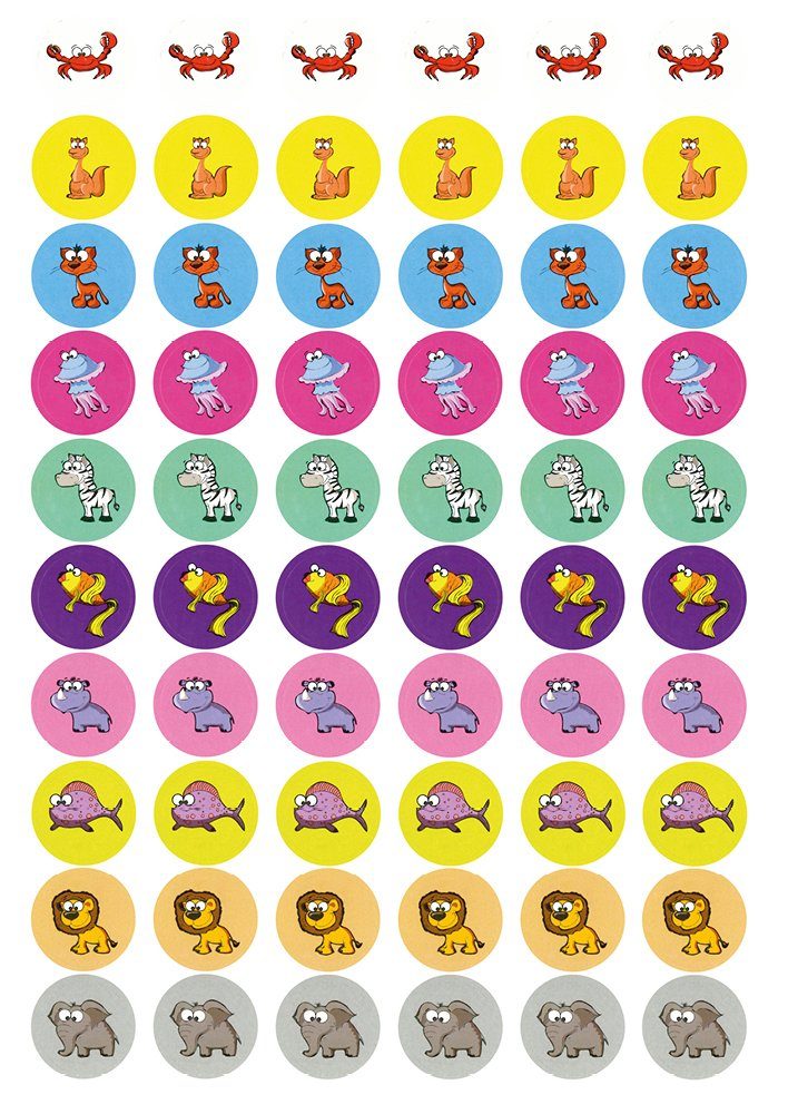 TimeTEX Sticker Set Belobigungs-Aufkleber "Tiere", 240 Stück, (240-tlg)
