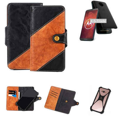 K-S-Trade Handyhülle für Motorola Moto Z3 Play, Handyhülle Schutzhülle Bookstyle Case Wallet-Case Handy Cover