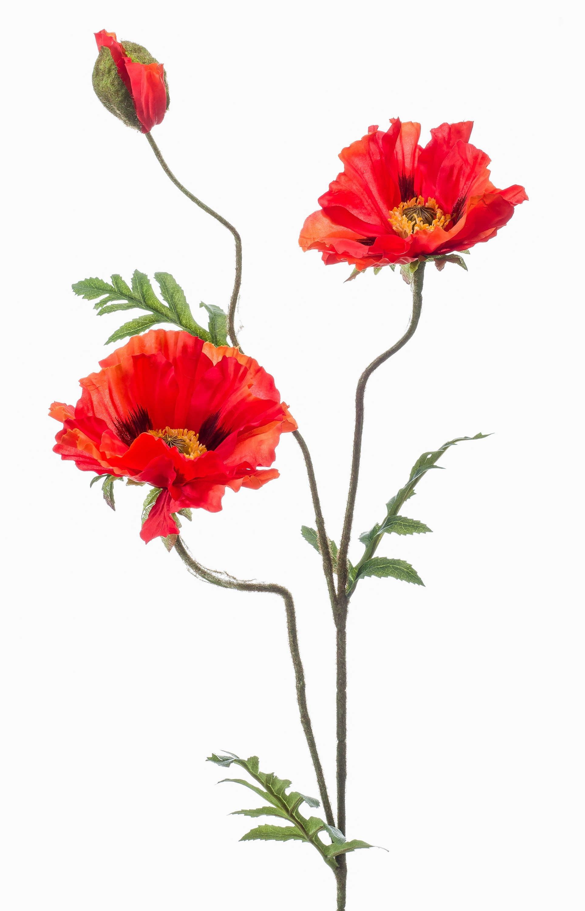 Kunstzweig Künstliche Blume Mohnblume Lopez, rot, 90cm Mohnblume, artplants, Höhe 90.0 cm