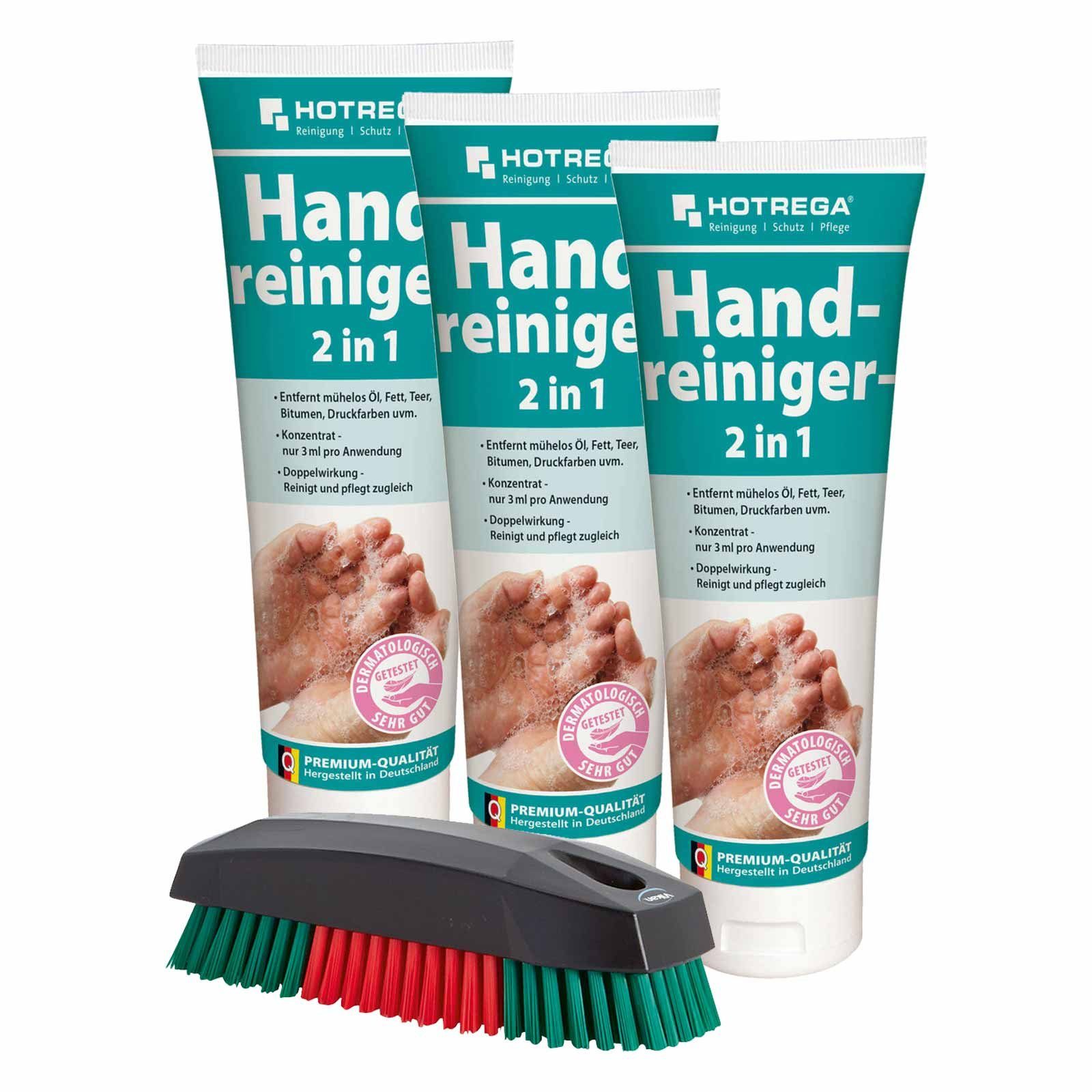 HOTREGA® Handwaschpaste, Waschpaste, Handcreme Hautpflege Handreiniger, Waschbürste 250ml