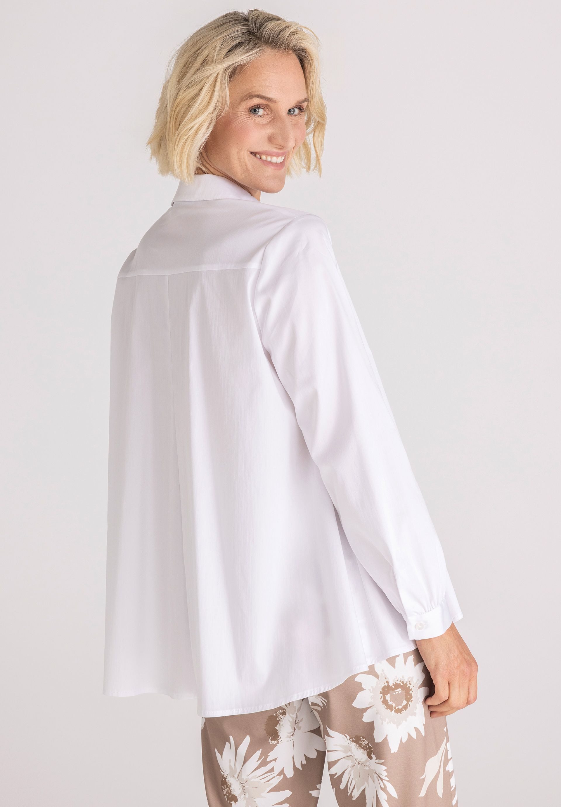 FRANK WALDER Klassische Bluse mit Rückenfalte