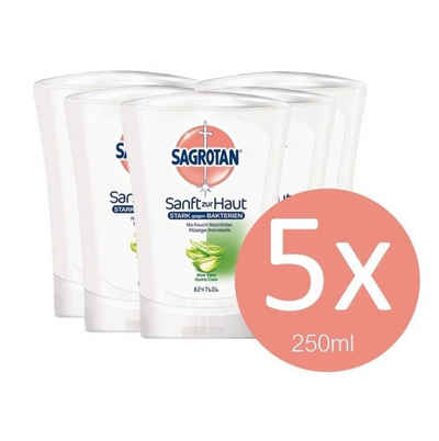 SAGROTAN Seifen-Set Nachfüll Seife Set 250ml Handseife Seifenspender Flüssigseife, 5-tlg., Nachfüller Reinigung Pflege für alle Hauttypen geeignet Seife sanft